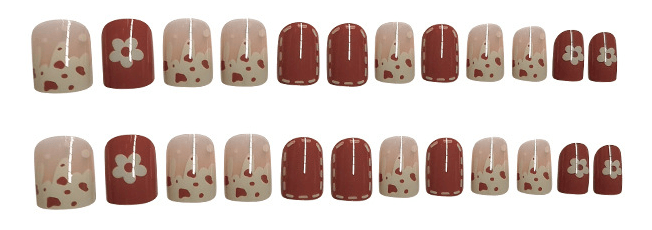 Pegachu uñas postizas 2024 verano modernas colores uñas postizas cortas cuadradas rosas blancas con flores